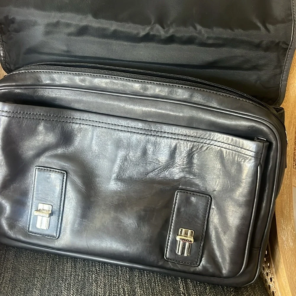 Vintage Coach supple black leather laptop, briefcase Crossbody J23-5237 unisex - Picture 4 of 12